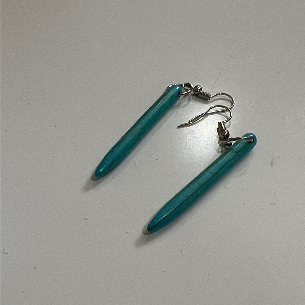 Turquoise Spike Dangle Earrings - Women Jewelry